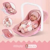 BABY Doll 30 cm NEŠĖLIŲ SĖDYNĖS KINDERPLAY ROŽINIŲ DRABUŽIŲ RINKINYS