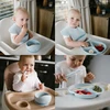 Baby Ono Dubuo ir lėkštė Silikoninių indų rinkinys su siurbtuku Mėlyna
