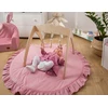 Baby Raj čiužinys mata do zabawy dywanik falbanka velvet- spalva brudny róż,puder