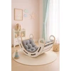 Babylike Montessori rokeris 100 cm su pilka aksomine pagalvėle