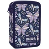 Derform Back Up DOUBLE BACKUP SCHOOL pieštuko dėklas, 2 skyriai su priedais DW04 FAIRY BUTTERFLIES