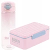 Back Up Rinkinys bidon 600ml i śniadaniówka BackUP rožinė vaikams BPA FREE