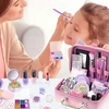 Bajkowy Kuferek MAKIAŽAS IR NAGŲ KOSMETIKOS RINKINYS RAINBOW MAKE UP NAGŲ LAKAS