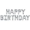 Party Deco Folinis balionas "Happy birthday" sidabrinis 340x35cm