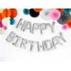 Party Deco PartyDeco Foliniai balionai "HAPPY BIRTHDAY" sidabriniai
