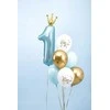 Party Deco Gimtadienio balionai Pastelinė šviesiai mėlyna balta aukso mėlyna 30cm 6 vnt.