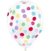 PartyDeco Balionai su konfeti "Margi rutuliukai" 30 cm, 6vnt