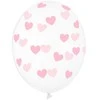 Boland Traciks Balionai su piešiniu Širdelės PartyDeco 30cm/6vnt. permat./raudoni