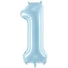 PartyDeco Folinis balionas "1" melsvas, 86 cm