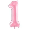 Party Deco Balionas folinis skaičius 1 rožinis 86cm