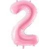 PartyDeco Folinis balionas "2" rožinis, 86 cm