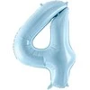 Party Deco PartyDeco Folinis balionas "4" melsvas, 86 cm