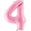 PartyDeco Folinis balionas "4" rožinis, 86 cm