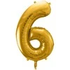 PartyDeco Folinis balionas "6" auksinis, 86 cm