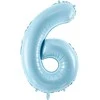 Party Deco PartyDeco Folinis balionas "6" melsvas, 86 cm