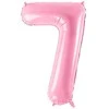 PartyDeco Folinis balionas "7" rožinis, 86 cm