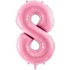 Party Deco Balionas folinis skaičius 8 rožinis 86cm