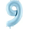 Party Deco PartyDeco Folinis balionas "9" melsvas, 86 cm