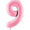 Party Deco Balionas folinis skaičius 9 rožinis 86cm
