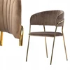 Bankietowo MODERN GLAMOUR CAPPUCCINO VELVET MINŠTA AKSOMINĖ VIRTUVĖS KĖDĖ