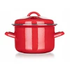 Banquet MAŽAS raudonas emaliuotas PUODAS SU DANGIU Banketas 2L 16cm 6777