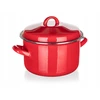 Banquet Milton Raudona emaliuotas puodas, 20cm, 3,4L, raudonas dangtelis, dujų indukcija