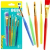 BB KIDS mokykliniai teptukai 5 vnt - dažams, modeliams, veidui, akvarelei