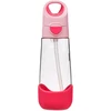 B.box Geriamasis butelis su šiaudeliu 600 ml - flamingo fizz