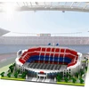 Bedee 3500 vienetų futbolo stadiono blokų rinkinys, dekoracija futbolo aistruoliui