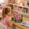 Bedee Magnetiniai blokeliai Rožinė Princesės pilis 100 vnt Vaikų dienos dovana