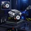 Bedee V8 vidaus degimo variklio statybinių blokų rinkinys su rankomis surinktu modeliu su šviesa