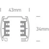 3 fazių paviršinis bėgelis, baltas, 3m, 40003/W