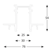 Bikuvalt 2m užglaistomas magnetinės sistemos bėgelis SPECTRA LIGHTING INSIGHT, juodas