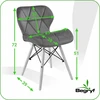 Begryf 4 tamsiai pilki veliūriniai valgomojo kėdžių komplektai
