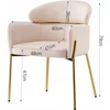BEIGE GOLD LEGS kėdė Breda Glamour VELVET velvet Svetainė Valgomasis