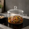 Bergman Stiklinis puodas 1,5l, dangtelis, karščiui atsparus, skaidrus, 15 cm, hipoalerginis
