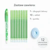 Bez Marki 0020 Rinkinys Długopis żelowy wymazywalny + 10 wkładów + gumka Žalias tusz