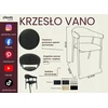 Bez Marki 2 minkštų VANO valgomojo kėdžių rinkinys, juodas rėmas, grafito spalvos
