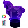 Bez Marki 3d Led Naktinė Lempa Arklys 16 Spalvų Usb Nuotolinio Valdymo Pultelis