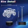 Bez Marki 3D Monster Truck LED lempa su nuotolinio valdymo pultu ir laikmačiu – 16 spalvų