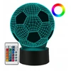 Bez Marki 3D RGB LED futbolo naktinė lempa, stalinė lempa, nuotolinio valdymo pultas, vaikams