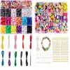 Bez Marki 4000 vnt ponių karoliukų rinkinys, 2400 vnt Rainbow Kandi karoliukų ir