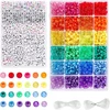 Bez Marki 4000 vnt ponių karoliukų rinkinys, 2400 vnt Rainbow Kandi karoliukų ir