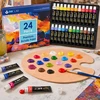 Bez Marki Akriliniai dažai dažymui 24 spalvų 12 ml Mokyklinis rinkinys Medinė paletė
