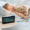 Bez Marki Alarm Žadintuvas Duży Wyświetlacz Z Ładowarką USB 7 Kolorów Regulacja Jasności