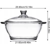 Bez Marki Angoily Glass puodas su dangčiu, apie 2,5 l