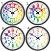Bez Marki B2 Nauczyciel czasu Cichy zegar ścienny do nauki BARDZO DUŻY 38cm metal G11