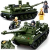Bez Marki Blokai SU-85 TANK Tank Destroyer + Armija 2 FIGURES + variklis + PRIEDAI