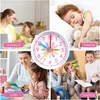 Bez Marki BUDZIK DLA DZIECI ANALOGOWY 10 CM ROŽINĖ CICHY NAUKA CZASU EDUKACYJNY
