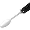 Bez Marki Butterfly Spoon sulankstomas stovyklavimo indas nerūdijančio plieno juoda rankena